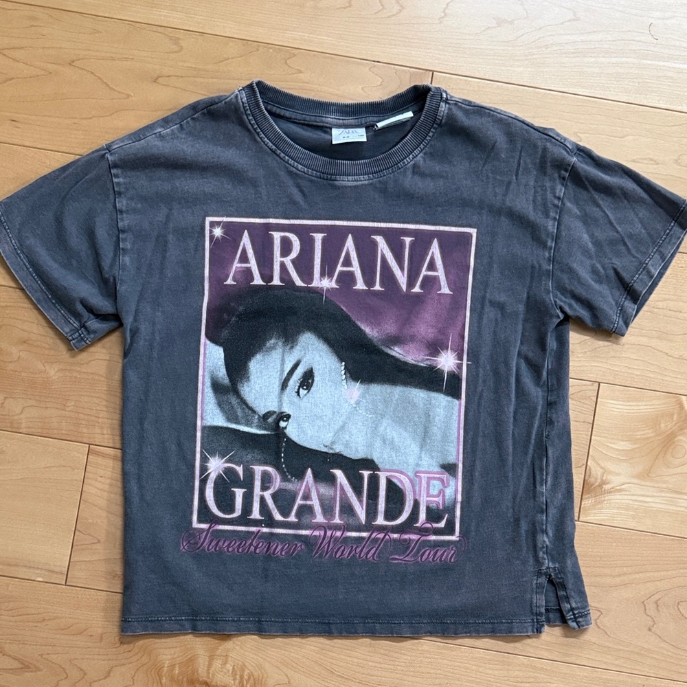 Zara Kids Ariana Grande Graphic Tee - Gray